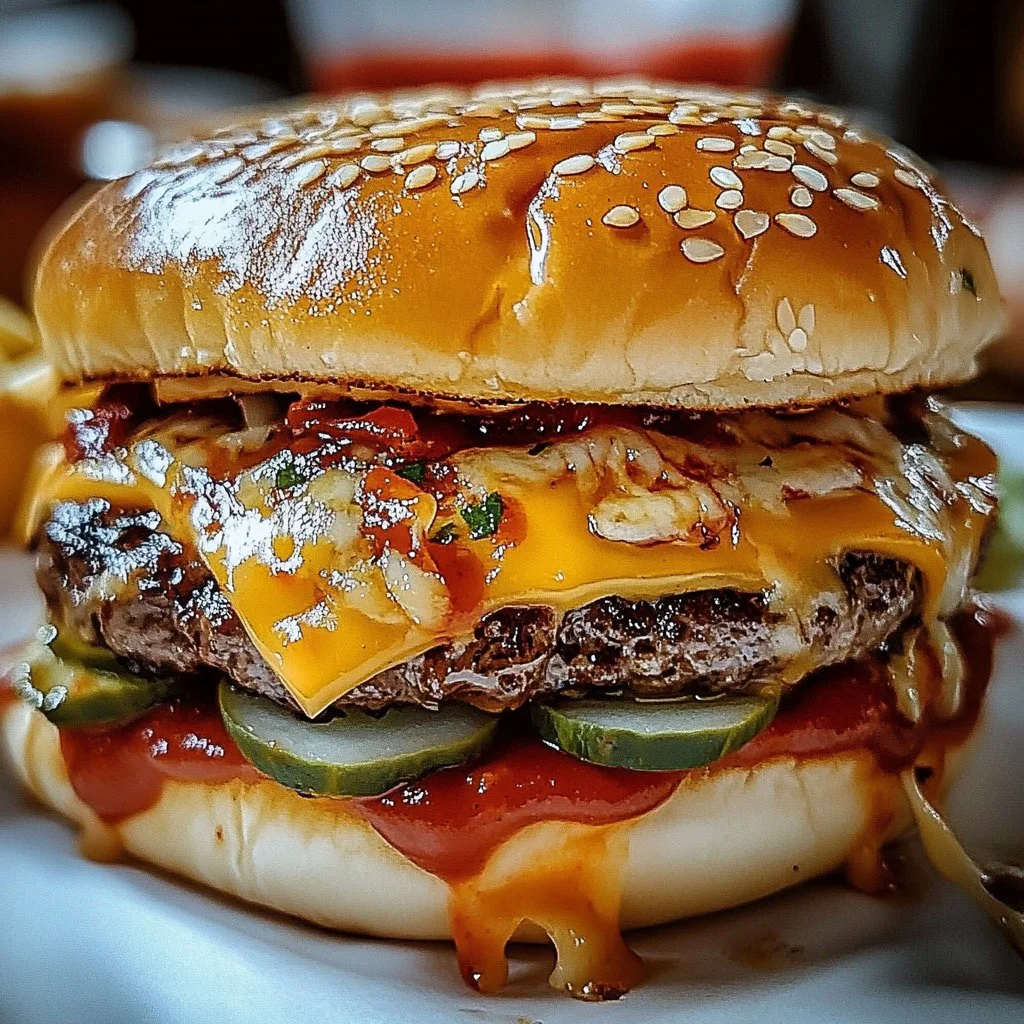 Delicious homemade Pizza Burgers served on a plate