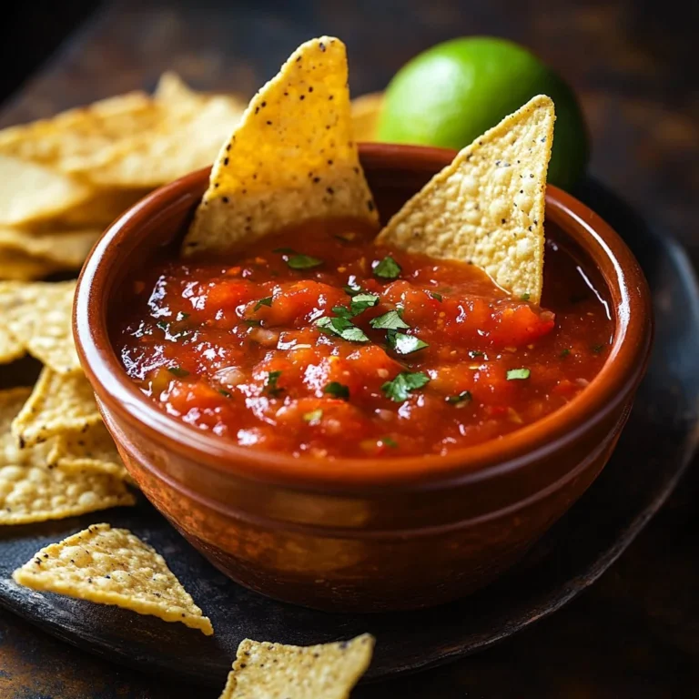 Homemade authentic Mexican Salsa Roja with fire-roasted ingredients