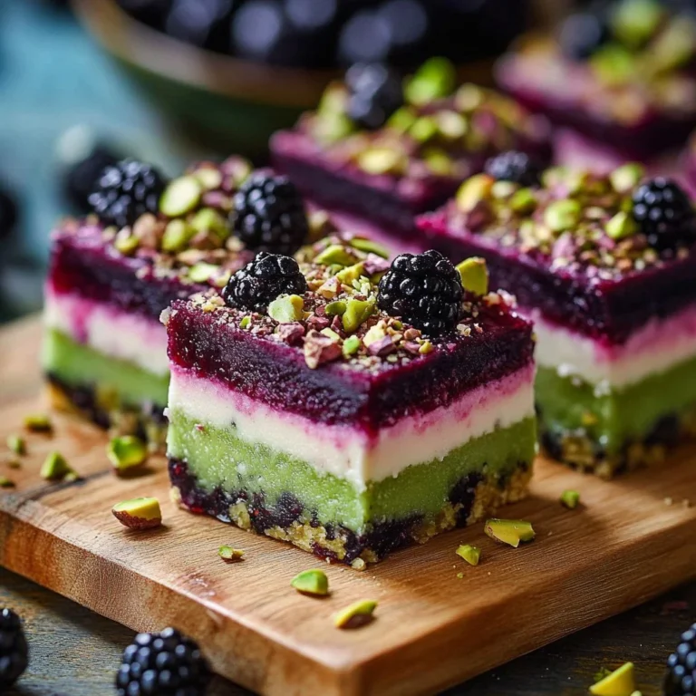 Delicious Blackberry Pistachio Dream Bars with vibrant berries and nuts