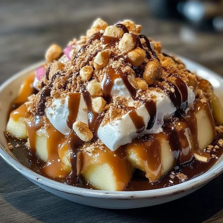 Delicious Caramel Apple Nachos drizzled with caramel and topped with nuts and chocolate