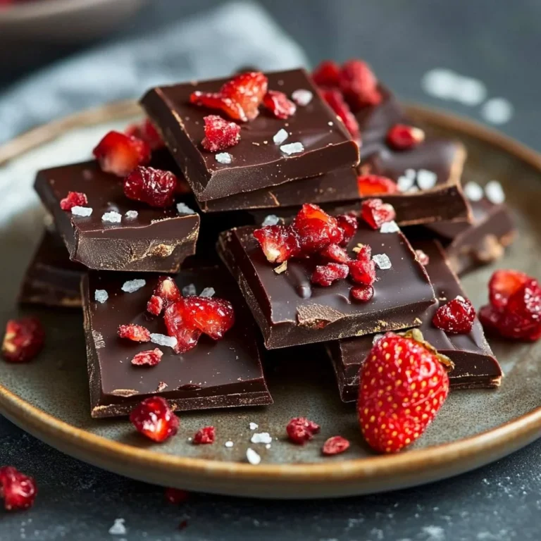 Delicious Chocolate Strawberry Bark with fresh strawberries and chocolate coating