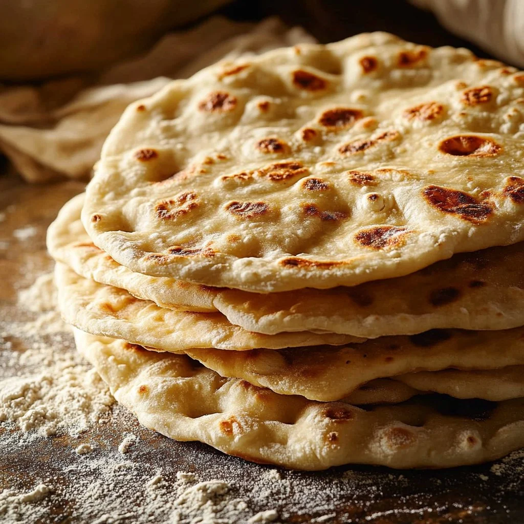 Soft and pillowy homemade flatbread ready in 30 minutes.