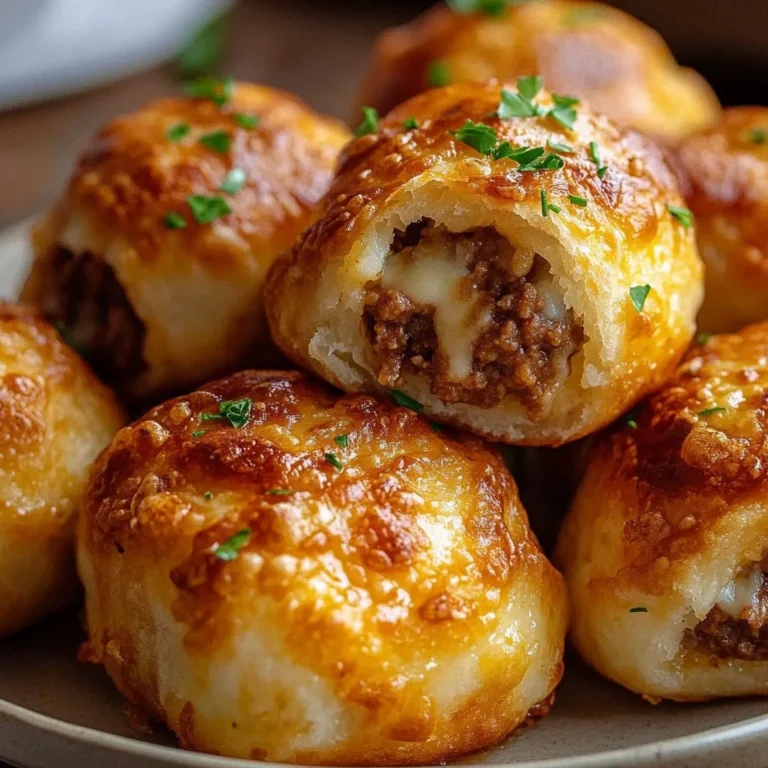 Garlic Parmesan Cheeseburger Bombs ready to serve