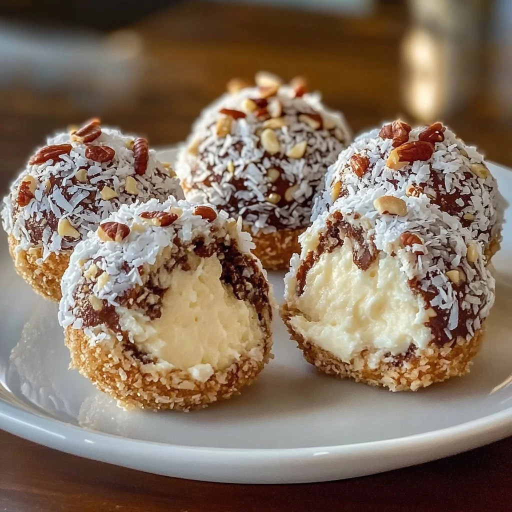Delicious Italian cream bombs filled with rich cream and topped with chocolate.