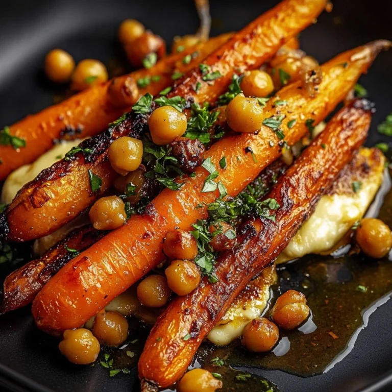 Maple roasted carrots with chickpeas served in a bowl, showcasing vibrant colors and textures.