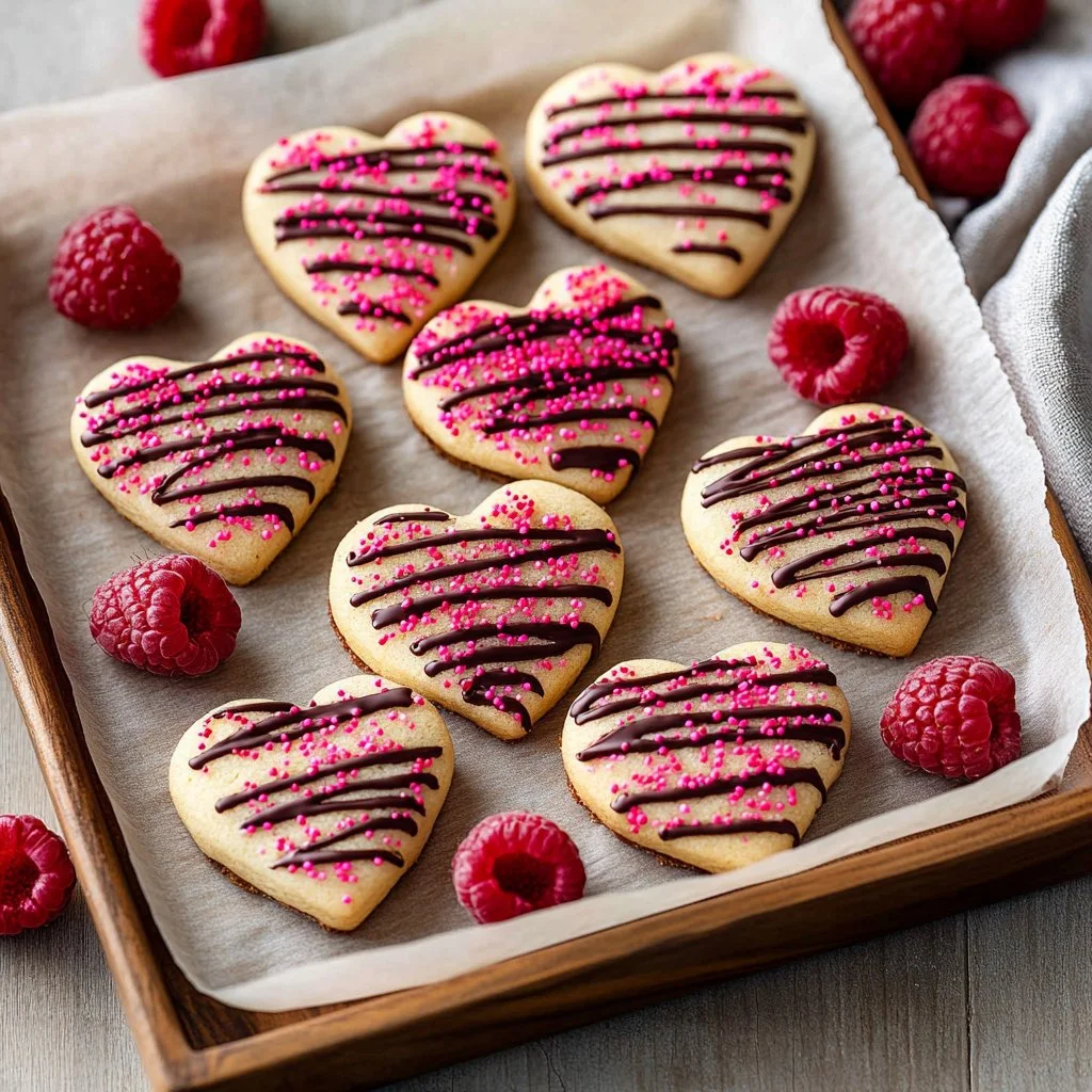 Delicious Raspberry Sugar Cookies decorated with fresh raspberries