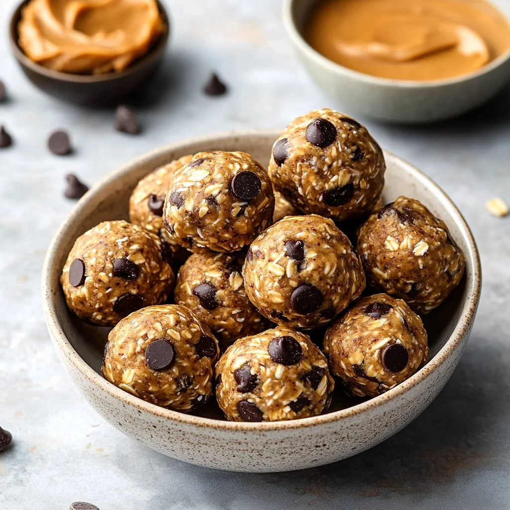 Delicious no-bake peanut butter energy balls on a plate