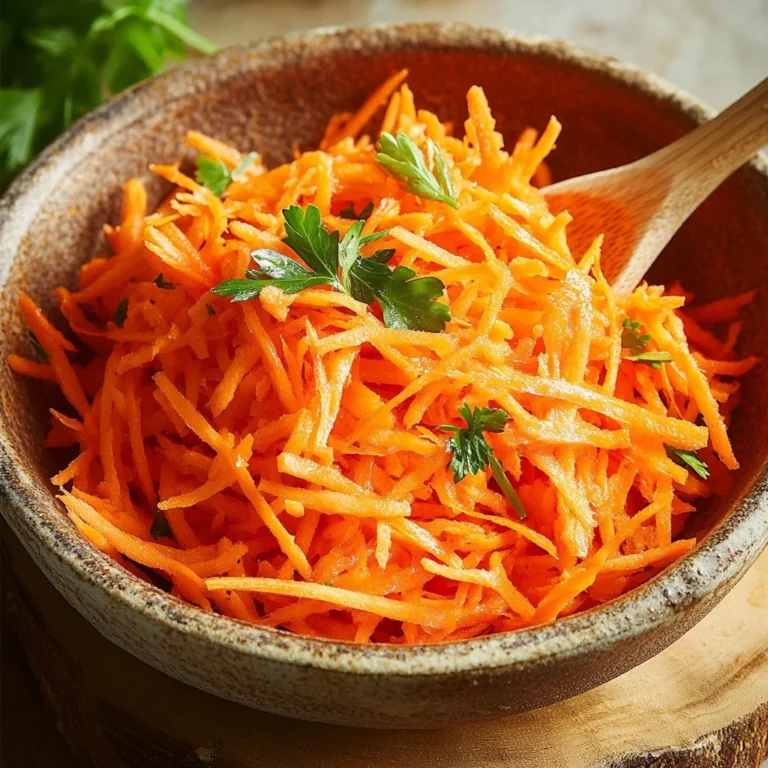 Fresh shredded raw carrot salad in a bowl with colorful toppings