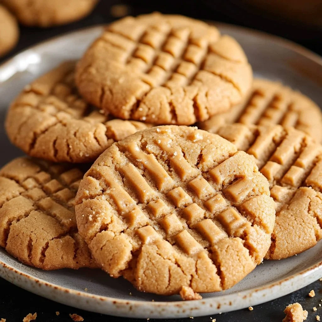 Deliciously chewy peanut butter cookies fresh out of the oven