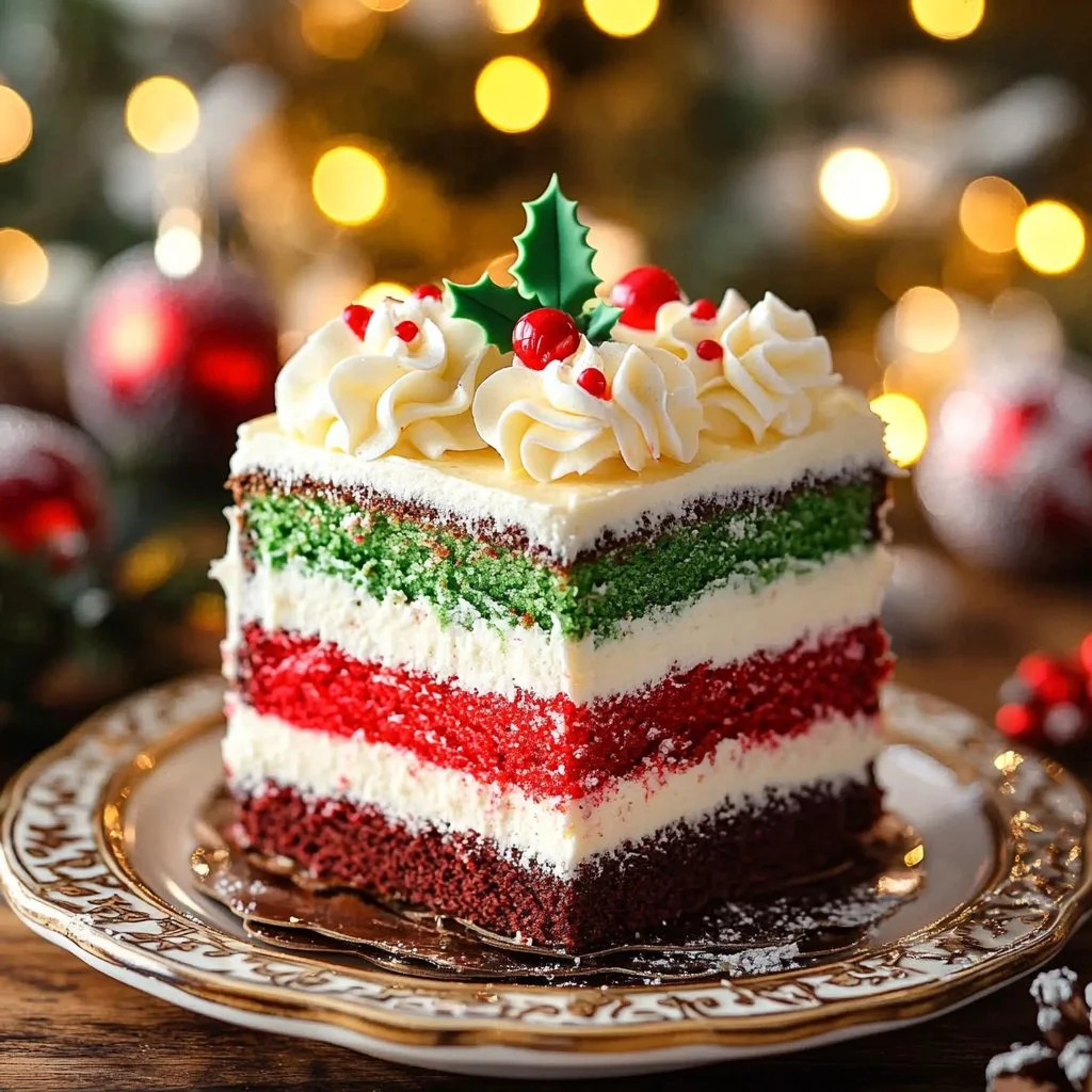 Colorful mini layer cakes stacked with frosting and sprinkles