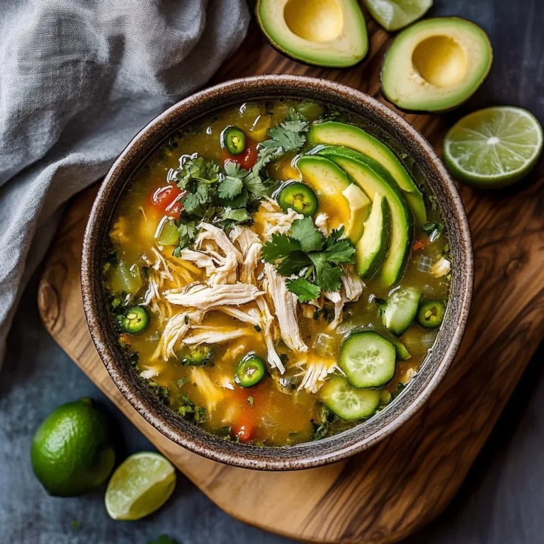 Creamy white chicken chili served in a bowl with toppings