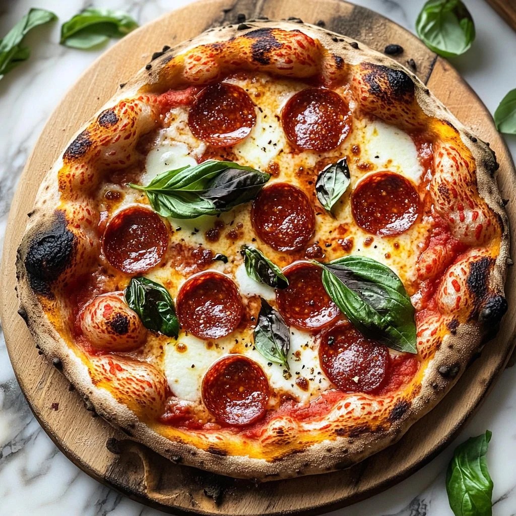 A freshly made Neapolitan pizza dough ready for baking.