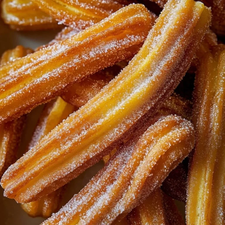 Plate of crispy homemade churros dusted with sugar and cinnamon