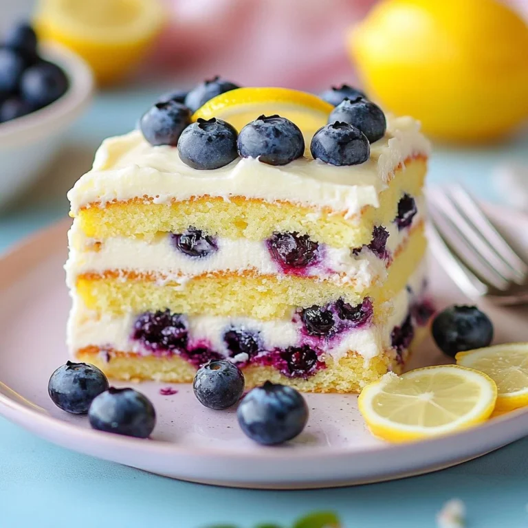 Lemon Blueberry Sheet Cake topped with fresh blueberries and lemon zest