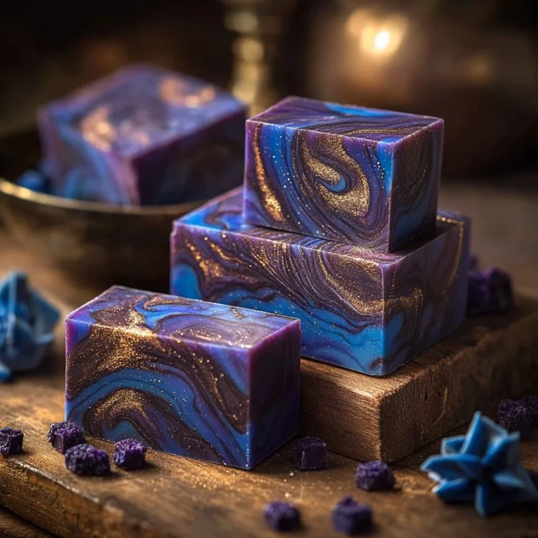 Delicious Midnight Galaxy Fudge with colorful cosmic swirls