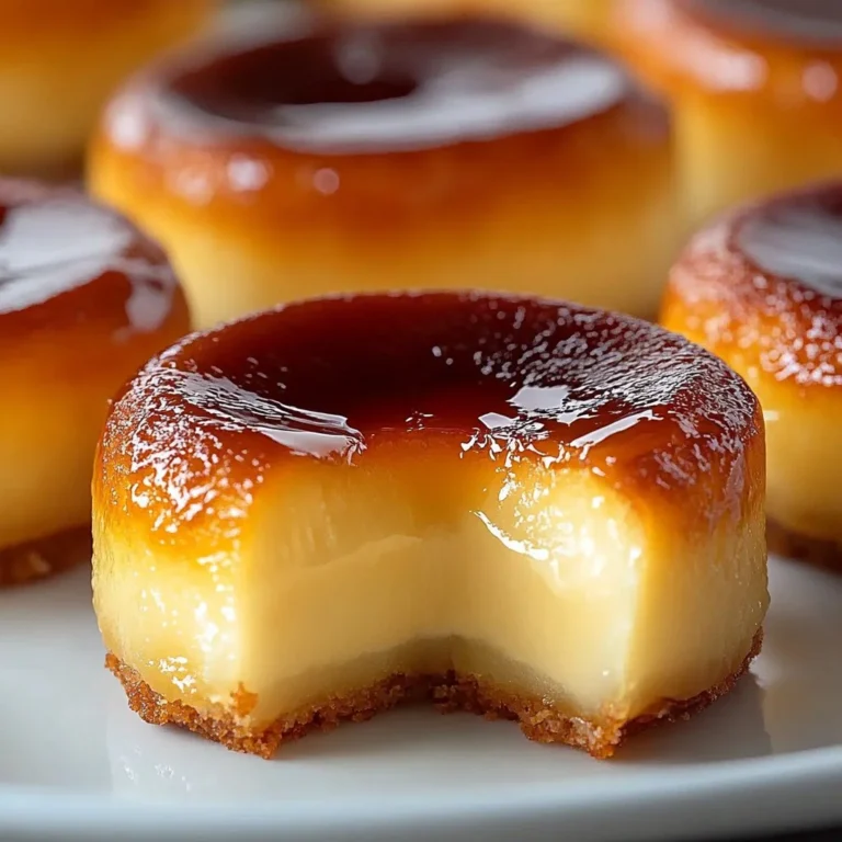 Mini Crème Brûlée Cheesecakes with caramelized sugar topping served on a plate.
