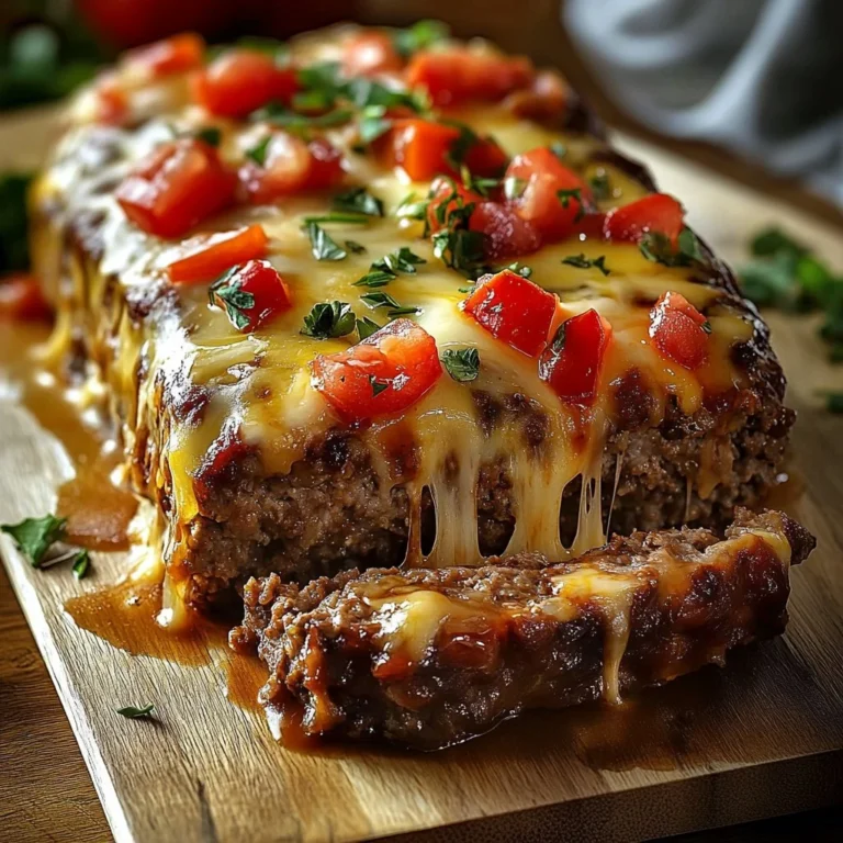 Delicious Philly Cheesesteak Meatloaf recipe featuring steak, cheese, and spices.