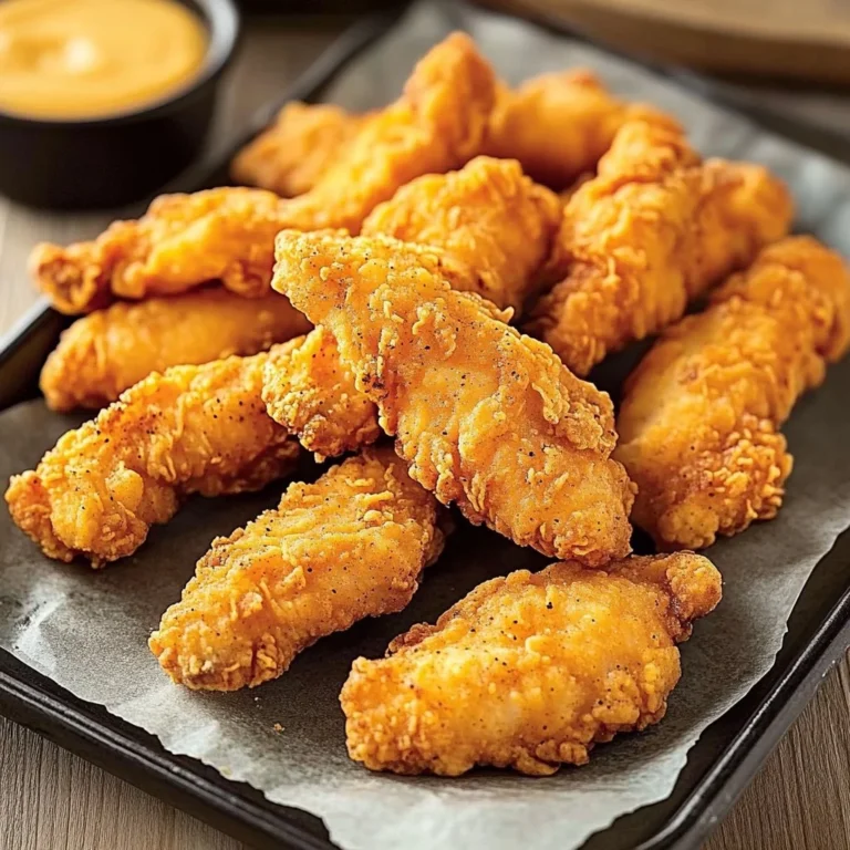 Crispy air fryer chicken tenders served with dipping sauce.