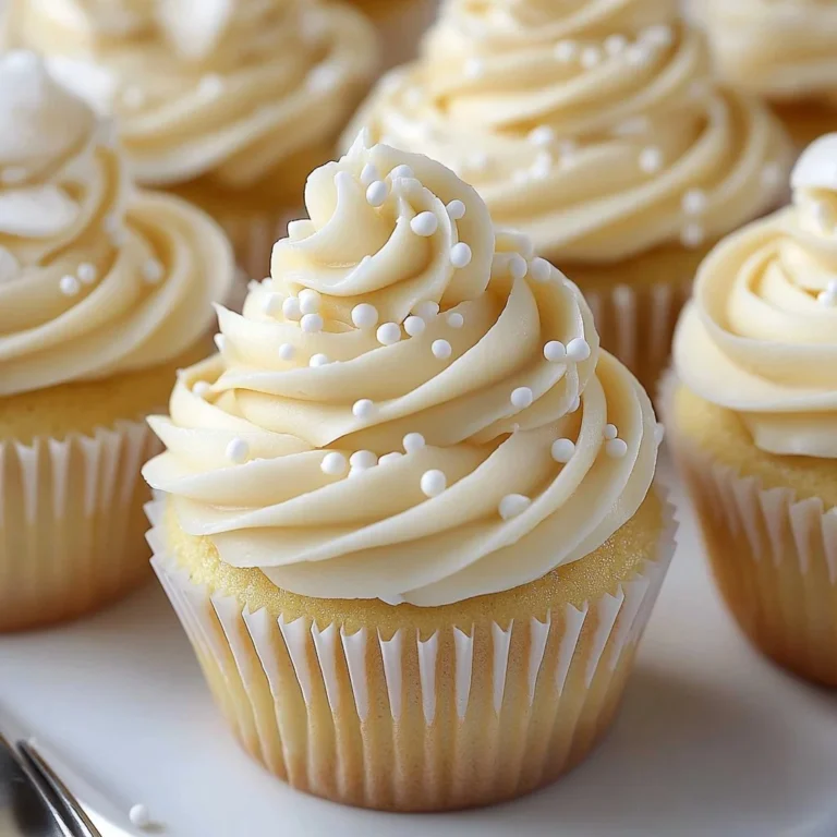 Festive white chocolate cupcakes decorated with frosting and sprinkles
