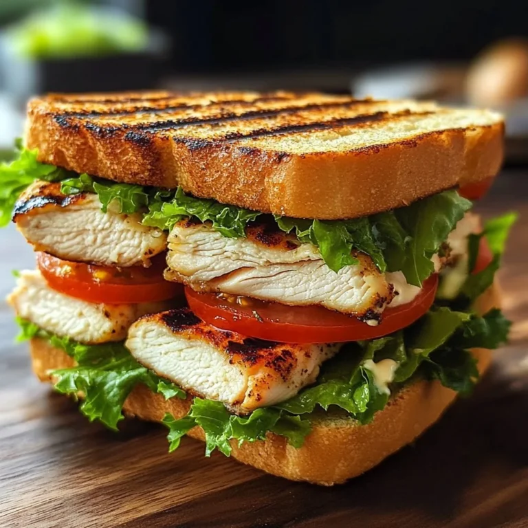 Savory grilled chicken sandwich drizzled with garlic butter