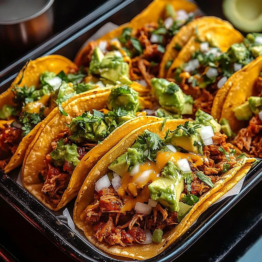Spicy chipotle beef tacos topped with fresh cilantro and lime.