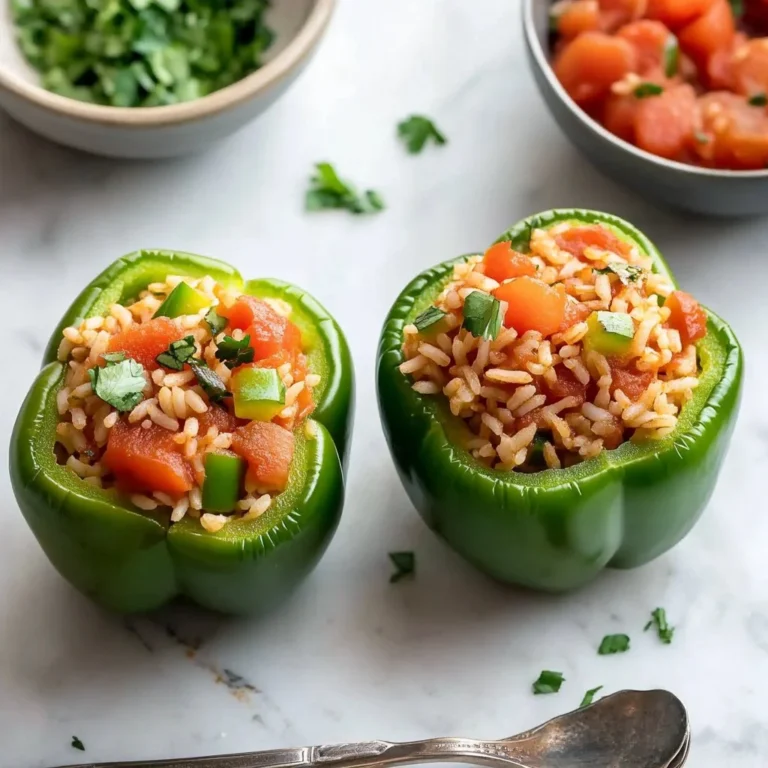Colorful stuffed bell peppers filled with savory ingredients