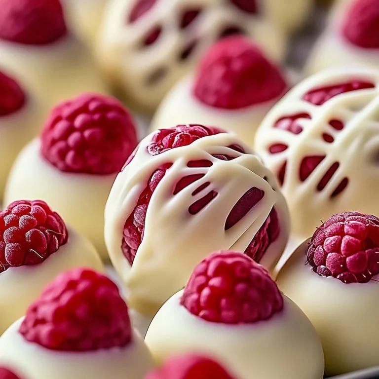 Decadent white chocolate raspberry cheesecake balls on a white plate
