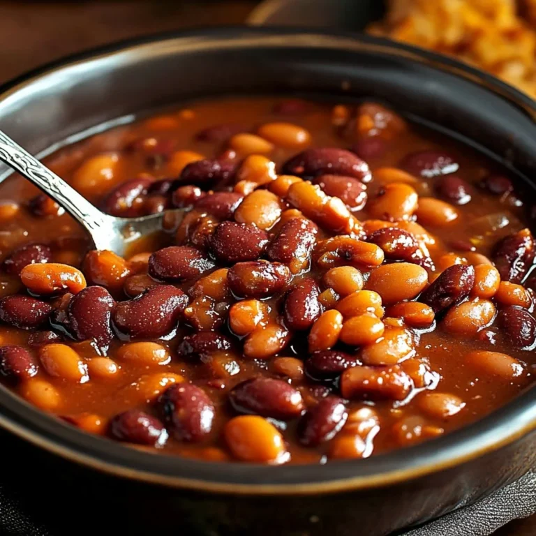 Delicious serving of baked beans in a bowl, showcasing the world's best recipe.
