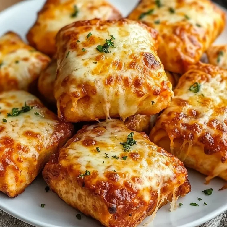 Golden brown air fryer pizza rolls served on a plate