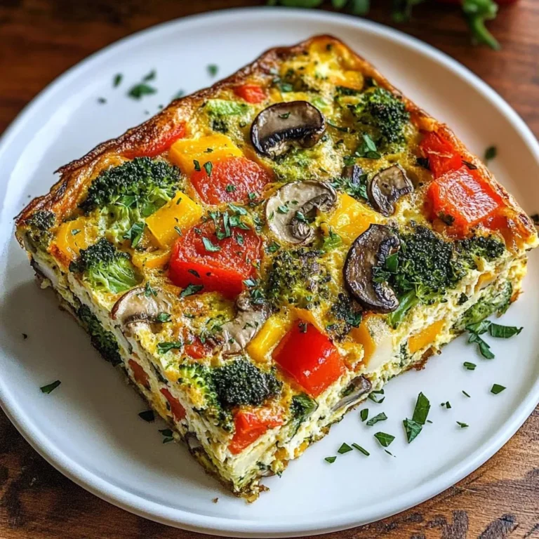 High-protein cottage cheese veggie bake served on a plate