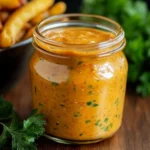 Bottle of Hot Honey Ranch Sauce with a spicy and sweet label