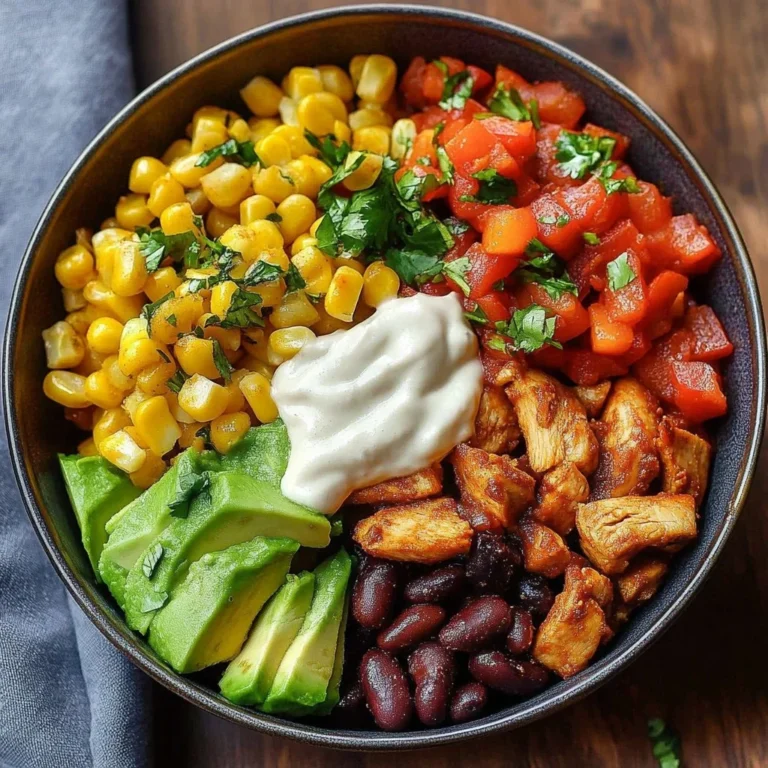 Colorful Mexican Buddha Bowl with fajita veggies and healthy toppings