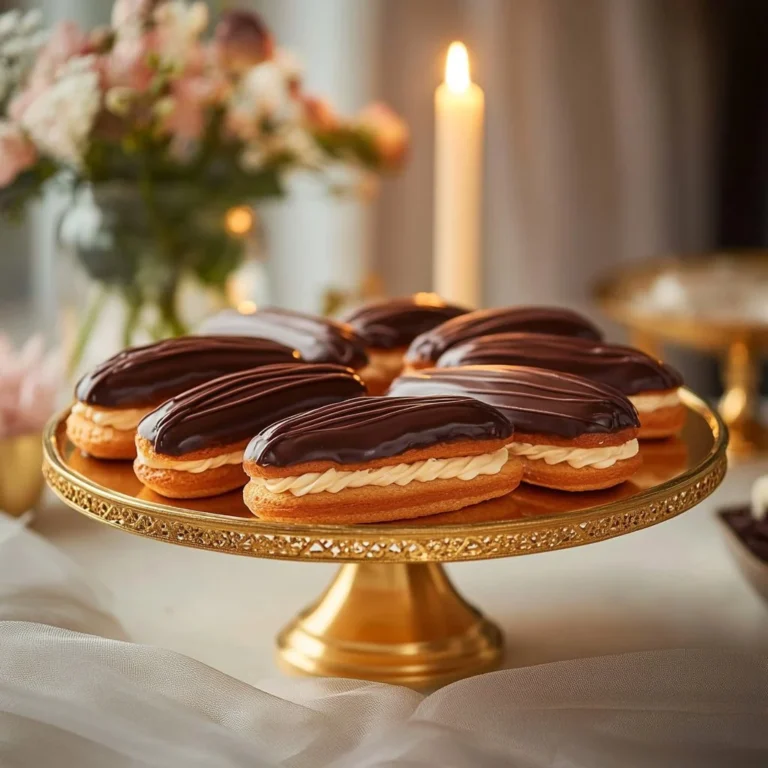 Delicious mocha éclairs with coffee-infused pastry cream on a plate.