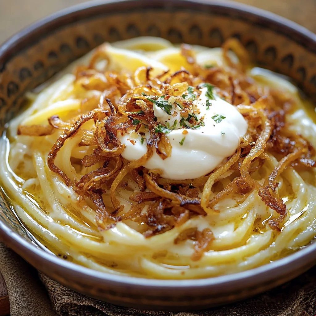 Delicious Persian noodle soup recipe - Ash Reshteh with fresh herbs and noodles