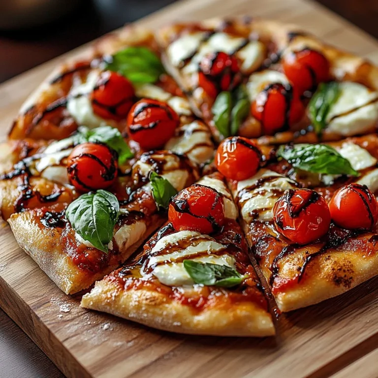 Quick Caprese Naan Pizza with fresh mozzarella, basil, and balsamic drizzle