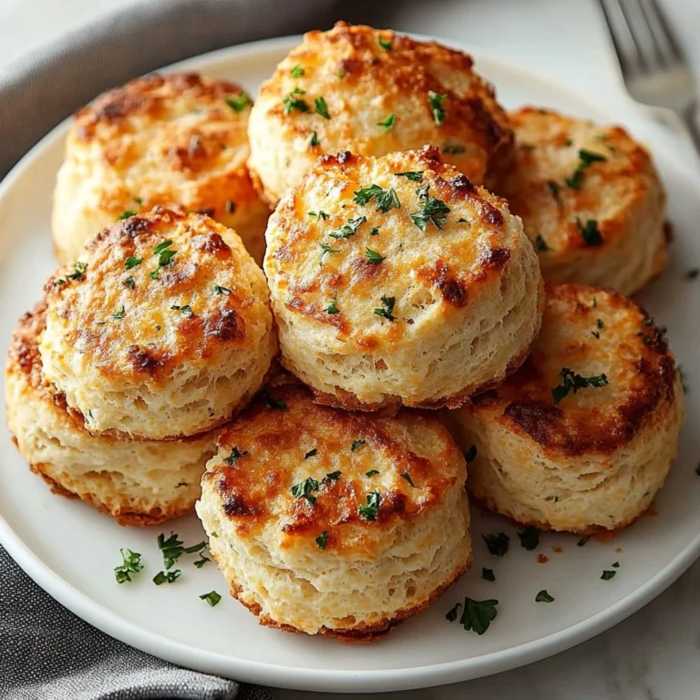 Freshly baked savory garlic parmesan scones on a wooden board