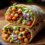 Spicy Chickpea and Avocado Wrap, a healthy chickpea wrap loaded with flavor