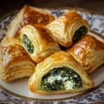 Golden and flaky spinach puffs filled with fresh spinach and cheese
