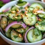 Delicious Thai Cucumber Salad with fresh ingredients