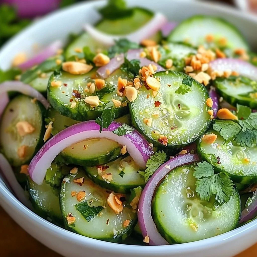 Delicious Thai Cucumber Salad with fresh ingredients